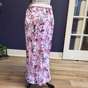 Cami NYC Pink Floral Satin Maxi Skirt